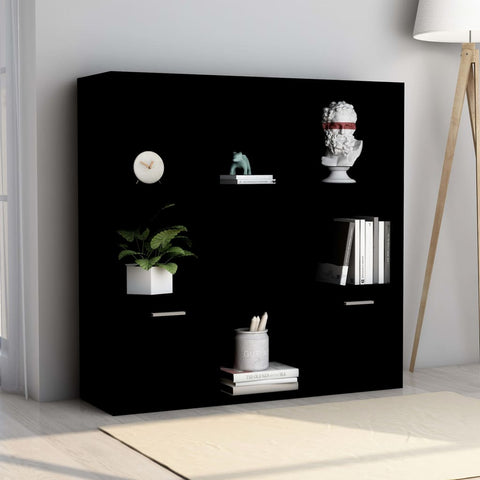 Libreria Nera 98x30x98 cm in Legno truciolato