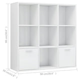 Libreria Bianco Lucido 98x30x98 cm in Legno truciolato
