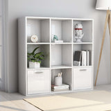 Libreria Bianco Lucido 98x30x98 cm in Legno truciolato
