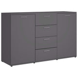 Credenza Grigia 120x35,5x75 cm in Legno truciolato