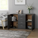 Credenza Grigia 120x35,5x75 cm in Legno truciolato
