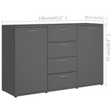 Credenza Grigia 120x35,5x75 cm in Legno truciolato