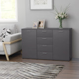 Credenza Grigia 120x35,5x75 cm in Legno truciolato