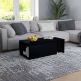 Tavolino da Salotto Nero 150x50x35 cm in Legno truciolato