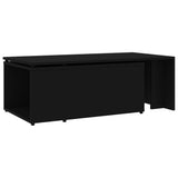 Tavolino da Salotto Nero 150x50x35 cm in Legno truciolato