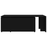 Tavolino da Salotto Nero 150x50x35 cm in Legno truciolato