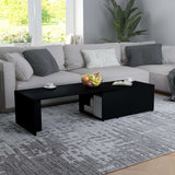 Tavolino da Salotto Nero 150x50x35 cm in Legno truciolato