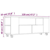 Mobile Porta TV Nero 120x35x48 cm in Legno truciolato