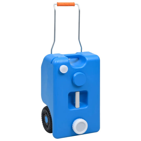 Serbatoio d'Acqua con Ruote per Campeggio 25 L Blu