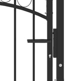 Cancello per recinzione EMMEN con parte superiore ad arco in acciaio 100x98,5 cm Nero