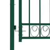 Cancello per Recinzione con Punte in Acciaio 100x100 cm Verde