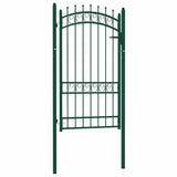 Cancello per recinzione EMMEN con punte in acciaio 103x134,5 cm verde