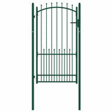 Cancello per Recinzione con Punte in Acciaio 100x175 cm Verde