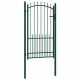 Cancello per Recinzione con Punte in Acciaio 100x175 cm Verde