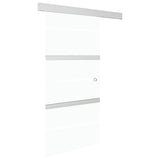 Porta Scorrevole Fermi Vetro ESG e Alluminio Argento 90x205 cm