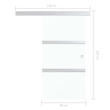 Porta Scorrevole Fermi Vetro ESG e Alluminio Argento 90x205 cm