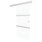 Porta Scorrevole in Vetro ESG e Alluminio 76x212 cm Argento