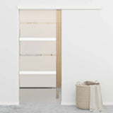 Porta Scorrevole in Vetro ESG e Alluminio 76x212 cm Argento