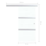 Porta Scorrevole con Fermi in Vetro ESG e Alluminio 76x205 cm