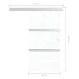 Porta Scorrevole con Fermi in Vetro ESG e Alluminio 90x205 cm