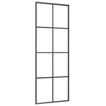 Porta Scorrevole in Alluminio e Vetro ESG 76x205 cm Nera