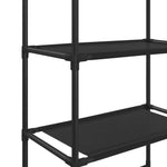 Scaffale per Bagno con 3 Ripiani Nero 53x28x169 cm