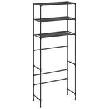 Scaffale per Lavatrice con 3 Ripiani Nero 69x28x169 cm