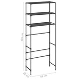 Scaffale per Lavatrice con 3 Ripiani Nero 69x28x169 cm
