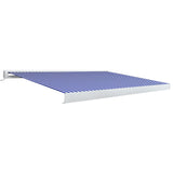 Tenda a Cassonetto Motorizzata 400x300 cm Blu e Bianco