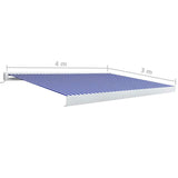 Tenda a Cassonetto Motorizzata 400x300 cm Blu e Bianco