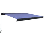 Tenda a Cassonetto Manuale 350x250 cm Blu e Bianca