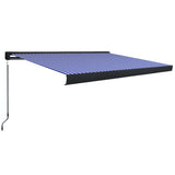 Tenda a Cassonetto Manuale 350x250 cm Blu e Bianca