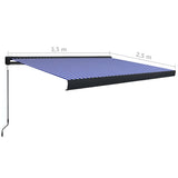 Tenda a Cassonetto Manuale 350x250 cm Blu e Bianca