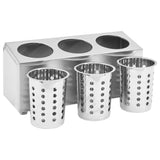 Portaposate con 3 Inserti Rettangolare in Acciaio Inox