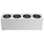 Portaposate con 4 Inserti Rettangolare in Acciaio Inox