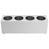 Portaposate con 4 Inserti Rettangolare in Acciaio Inox