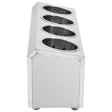 Portaposate con 4 Inserti Rettangolare in Acciaio Inox