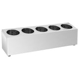 Portaposate con 5 Inserti Rettangolare in Acciaio Inox