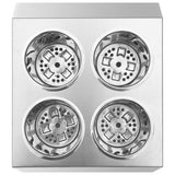Portaposate con 4 Inserti Quadrato in Acciaio Inox