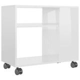 Tavolino da Salotto Bianco Lucido 70x35x55 cm Legno truciolato