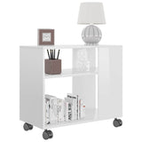 Tavolino da Salotto Bianco Lucido 70x35x55 cm Legno truciolato