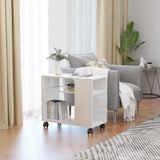 Tavolino da Salotto Bianco Lucido 70x35x55 cm Legno truciolato