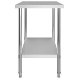 Tavolo Lavoro Cucina con Mensola 120x60x150 cm in Acciaio Inox