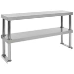 Tavolo Lavoro Cucina con Mensola 120x60x150 cm in Acciaio Inox