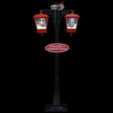 Lampione Natalizio con Babbo Natale Nero Rosso 81x40x188 cm PVC