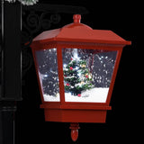 Lampione Natalizio con Babbo Natale Nero Rosso 81x40x188 cm PVC