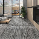 Listoni Pavimento PVC 5,02 m 2 mm Autoadesivi Grigio a Strisce