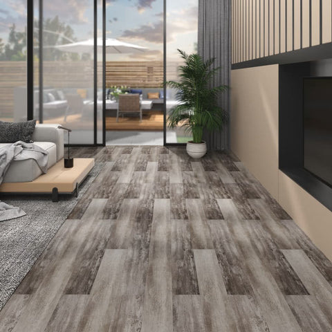 Listoni Pavimento in PVC 5,02 m 2 mm Autoadesivi Legno Marrone