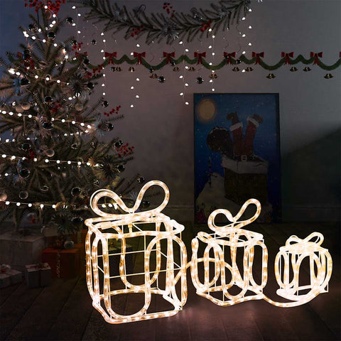 Decorazione Natale Scatole Regalo con 180 LED Interni Esterni