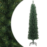 Albero di Natale Artificiale Sottile con Base Verde 180 cm PVC